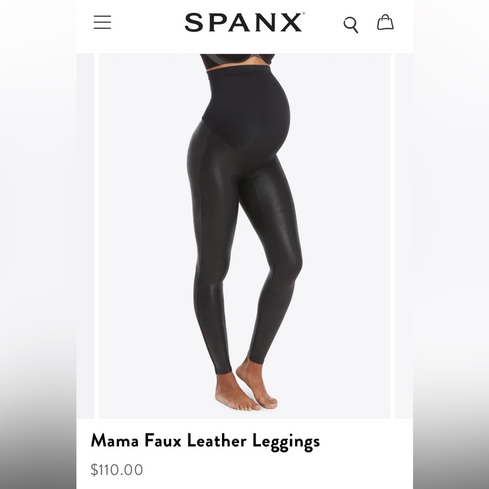 Spanx Mama Faux Leather Leggings